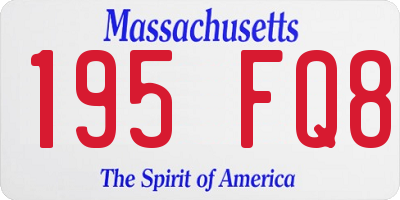 MA license plate 195FQ8