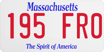 MA license plate 195FR0
