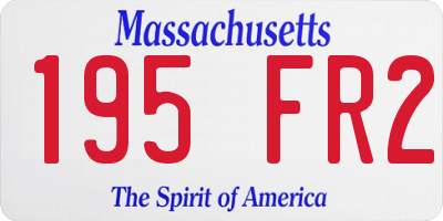 MA license plate 195FR2