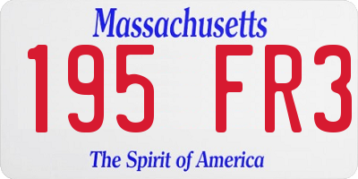 MA license plate 195FR3