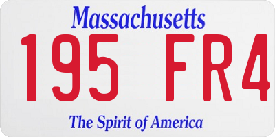 MA license plate 195FR4