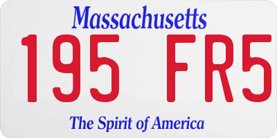 MA license plate 195FR5