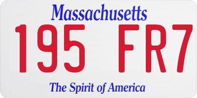 MA license plate 195FR7