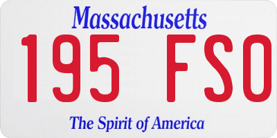 MA license plate 195FS0
