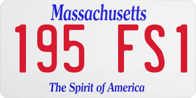 MA license plate 195FS1