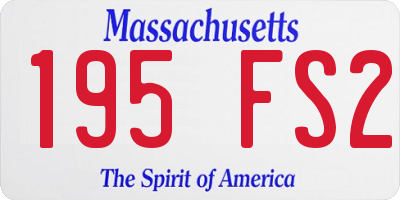 MA license plate 195FS2