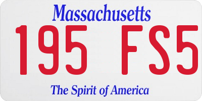 MA license plate 195FS5
