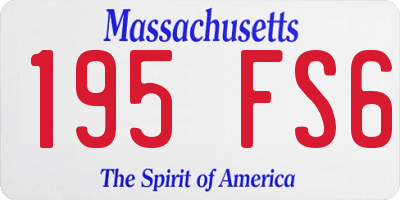 MA license plate 195FS6