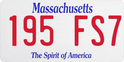 MA license plate 195FS7