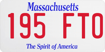 MA license plate 195FT0
