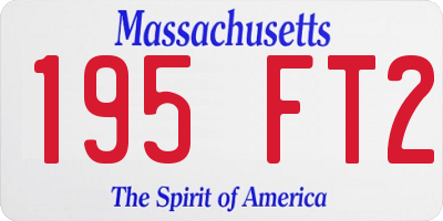 MA license plate 195FT2