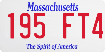 MA license plate 195FT4