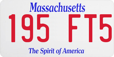 MA license plate 195FT5