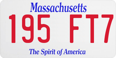 MA license plate 195FT7