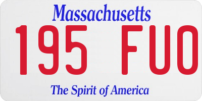 MA license plate 195FU0