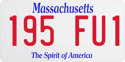 MA license plate 195FU1