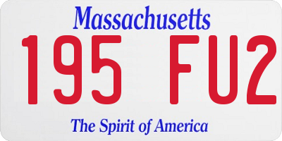 MA license plate 195FU2