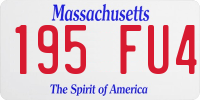 MA license plate 195FU4