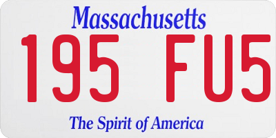 MA license plate 195FU5