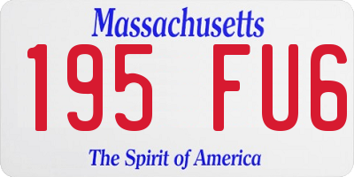 MA license plate 195FU6