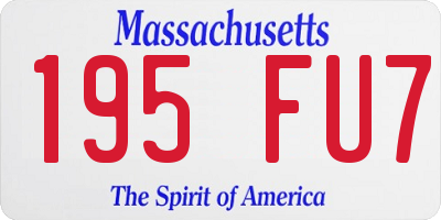 MA license plate 195FU7