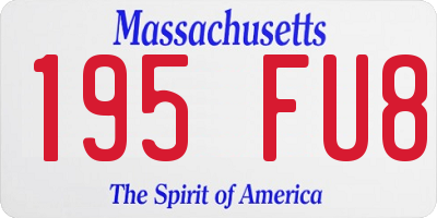 MA license plate 195FU8