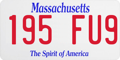 MA license plate 195FU9