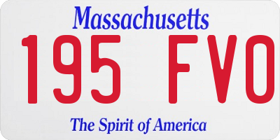 MA license plate 195FV0