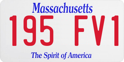 MA license plate 195FV1