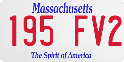MA license plate 195FV2