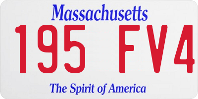 MA license plate 195FV4