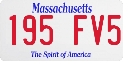 MA license plate 195FV5