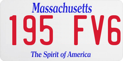 MA license plate 195FV6