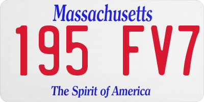 MA license plate 195FV7