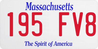 MA license plate 195FV8