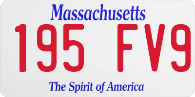 MA license plate 195FV9