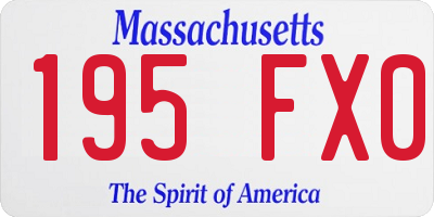 MA license plate 195FX0
