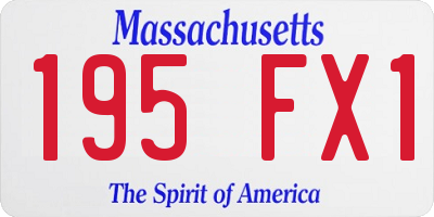 MA license plate 195FX1