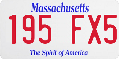MA license plate 195FX5