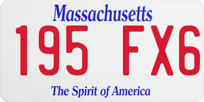 MA license plate 195FX6