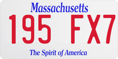 MA license plate 195FX7