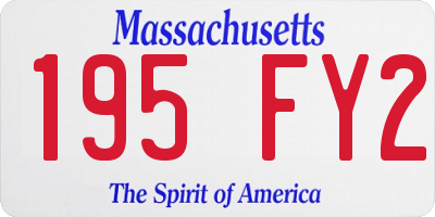 MA license plate 195FY2