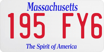 MA license plate 195FY6