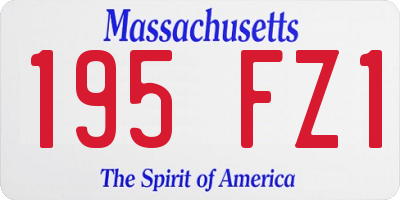 MA license plate 195FZ1