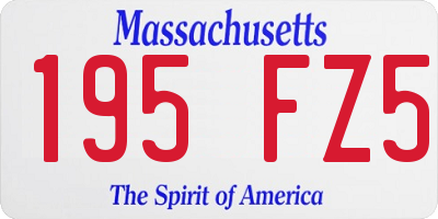 MA license plate 195FZ5