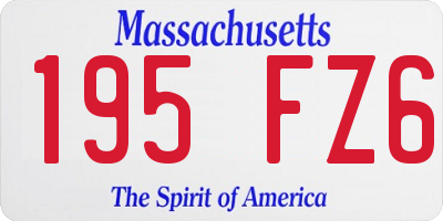 MA license plate 195FZ6