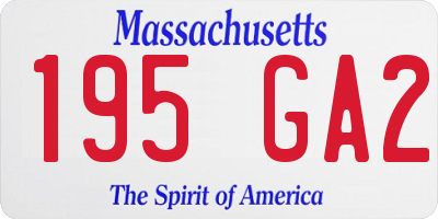 MA license plate 195GA2