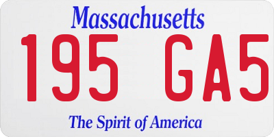 MA license plate 195GA5