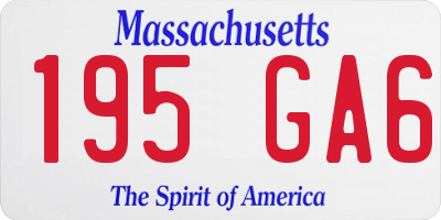 MA license plate 195GA6
