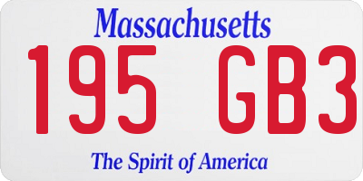 MA license plate 195GB3